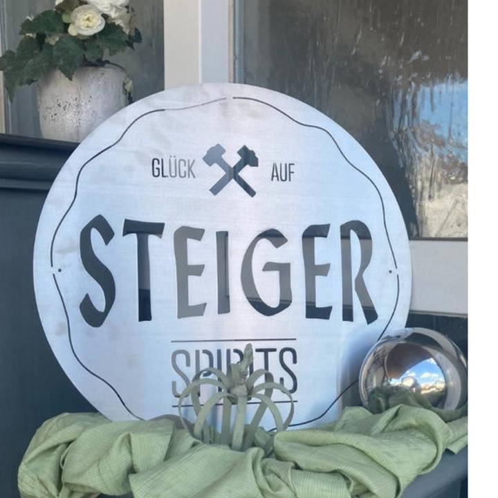 Steiger Spirits Edelstahl Wandschild - 50 cm Durchmesser